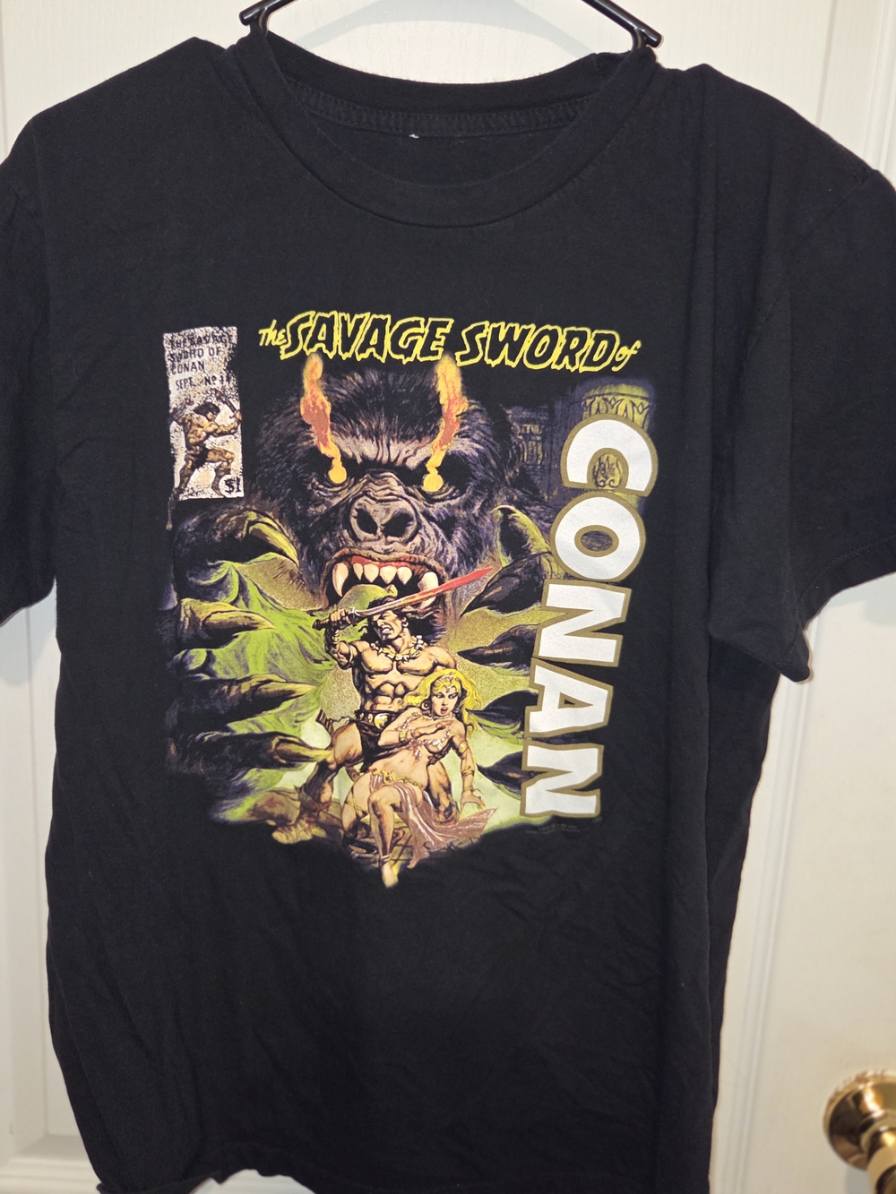 Bella Canvas Black Conan Graphic Tee with Yellow and Green Print
